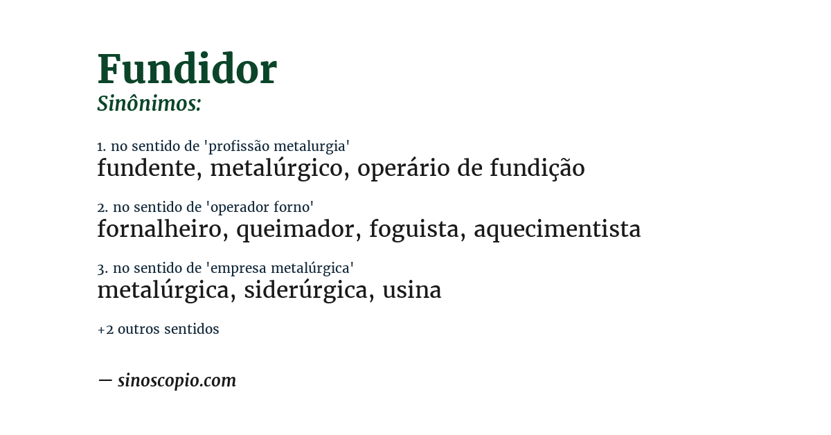 Sinônimo de fundidor