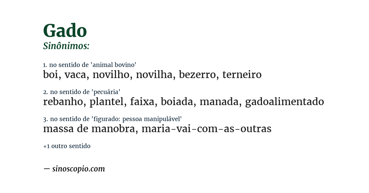 Sinônimo de gado