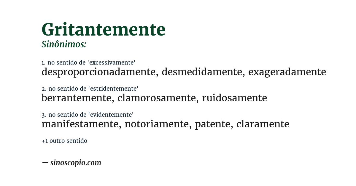 Sinônimo de gritantemente