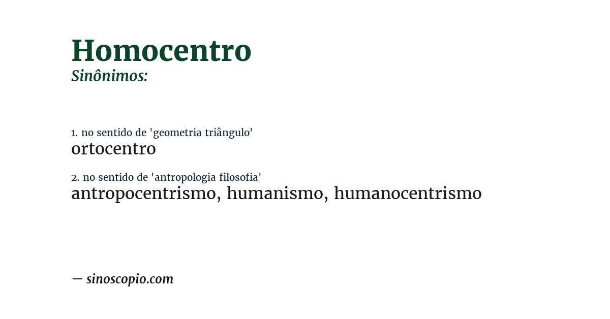 Sinônimo de homocentro