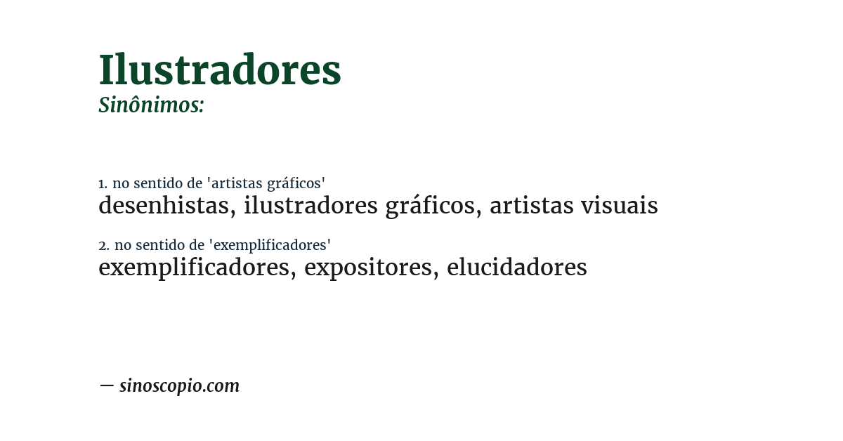 Sinônimo de ilustradores
