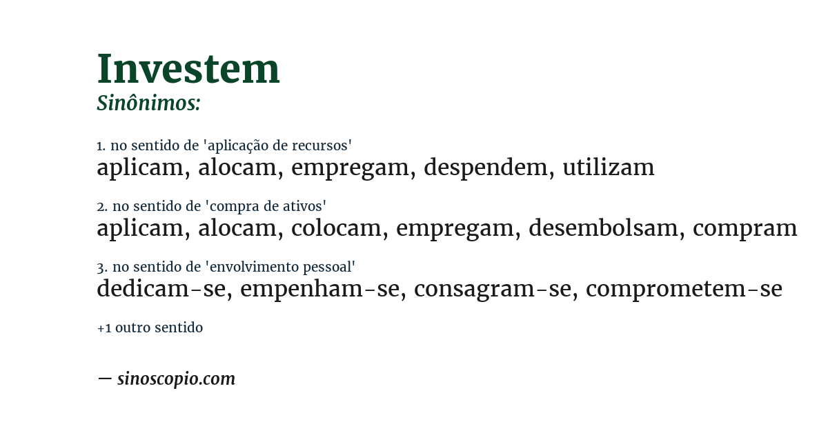 Sinônimo de investem