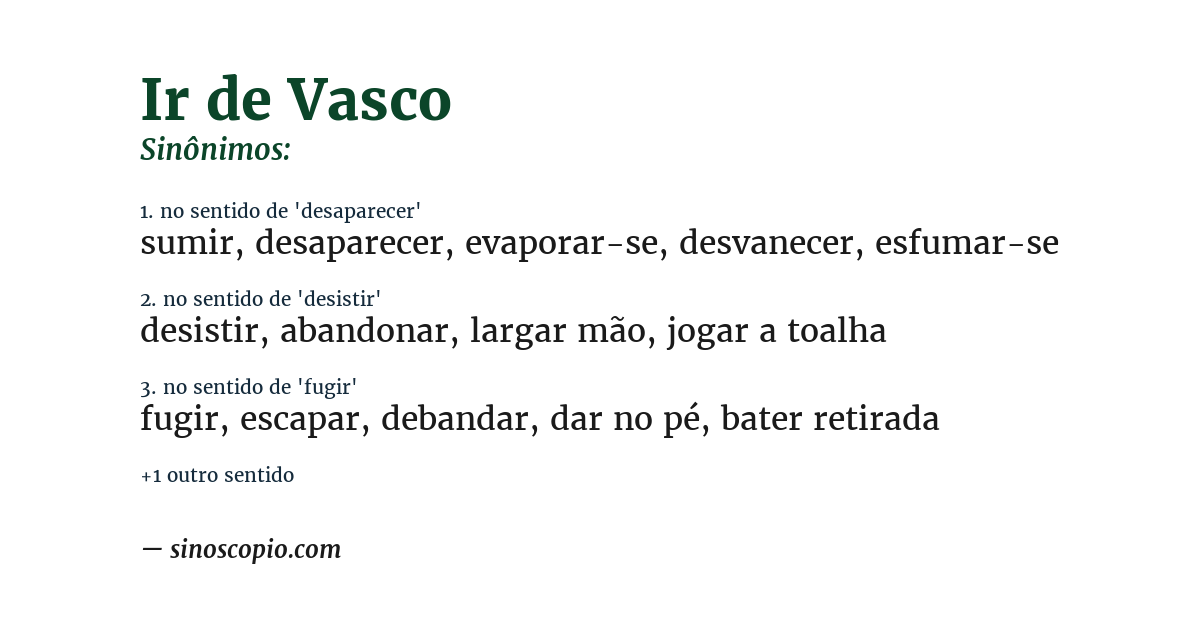 Sinônimo de ir de vasco