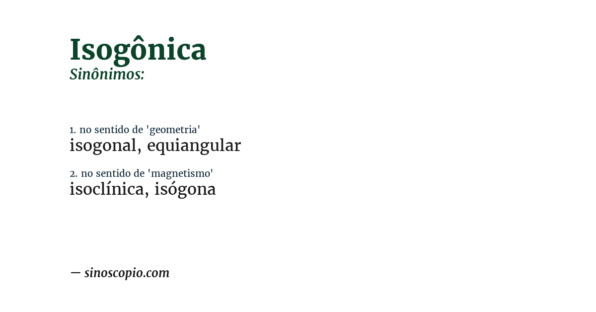 Sinônimo de isogônica