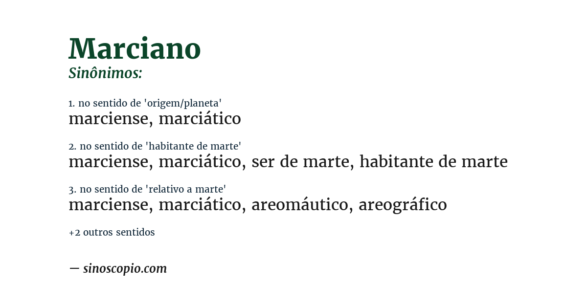 Sinônimo de marciano