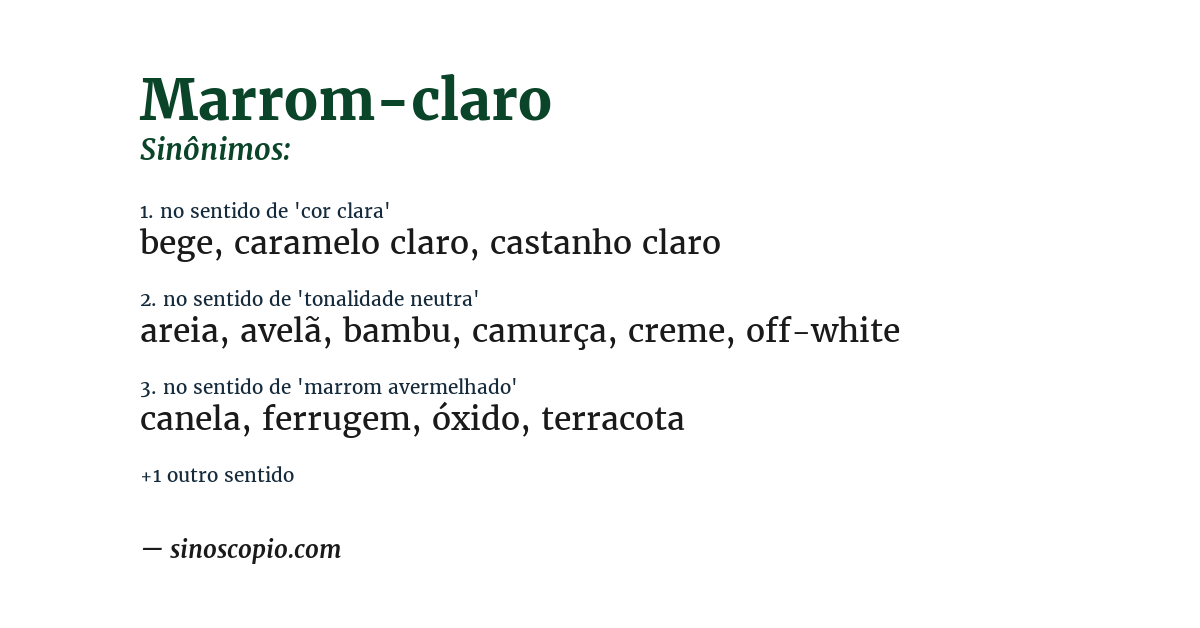 Sinônimo de marrom-claro