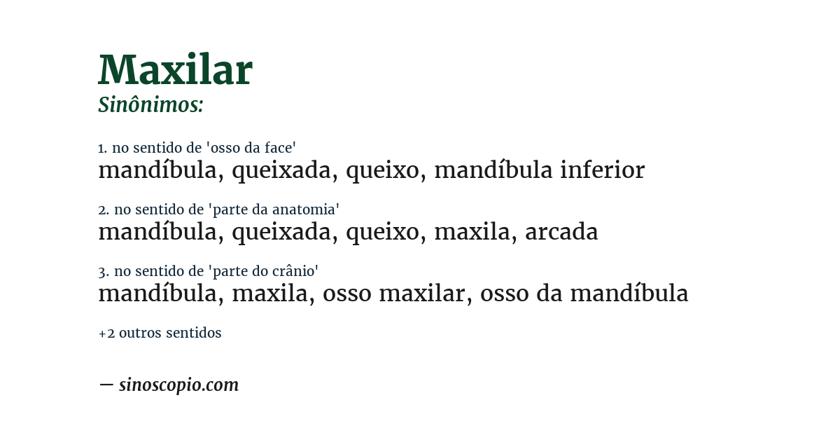 Sinônimo de maxilar