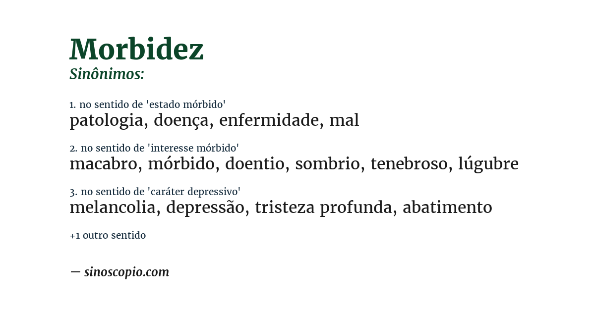 Sinônimo de morbidez