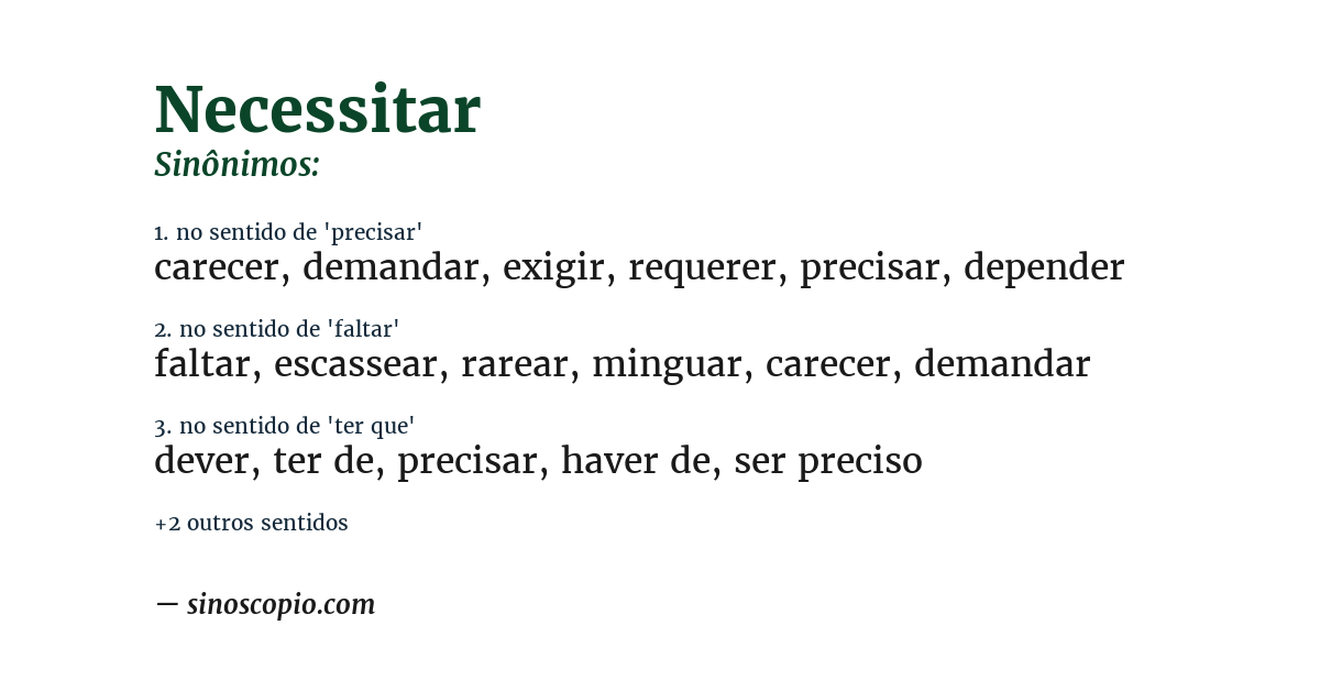 Sinônimo de necessitar