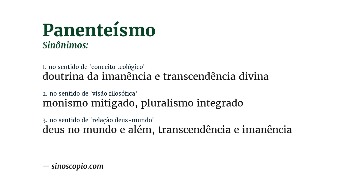 Sinônimo de panenteísmo
