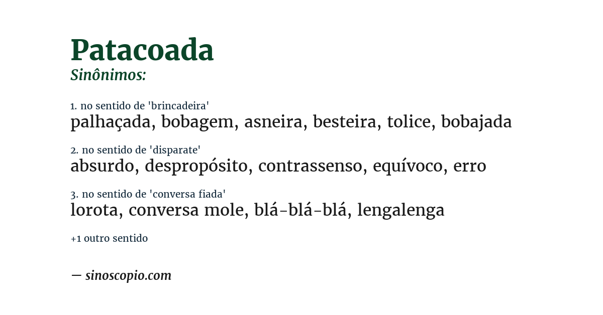 Sinônimo de patacoada