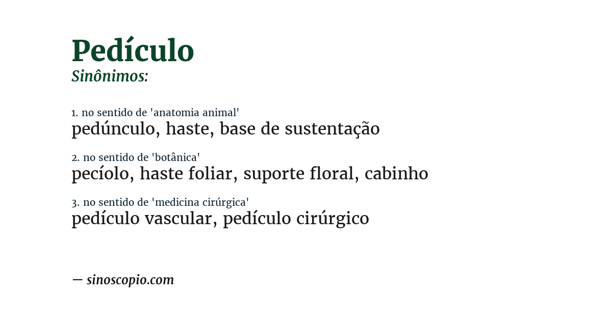 Sinônimo de pedículo