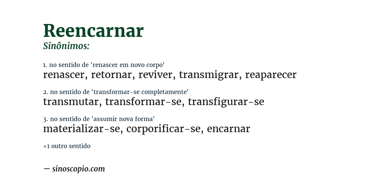 Sinônimo de reencarnar