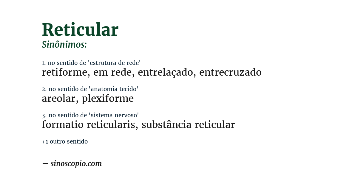 Sinônimo de reticular