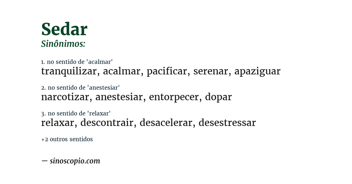 Sinônimo de sedar