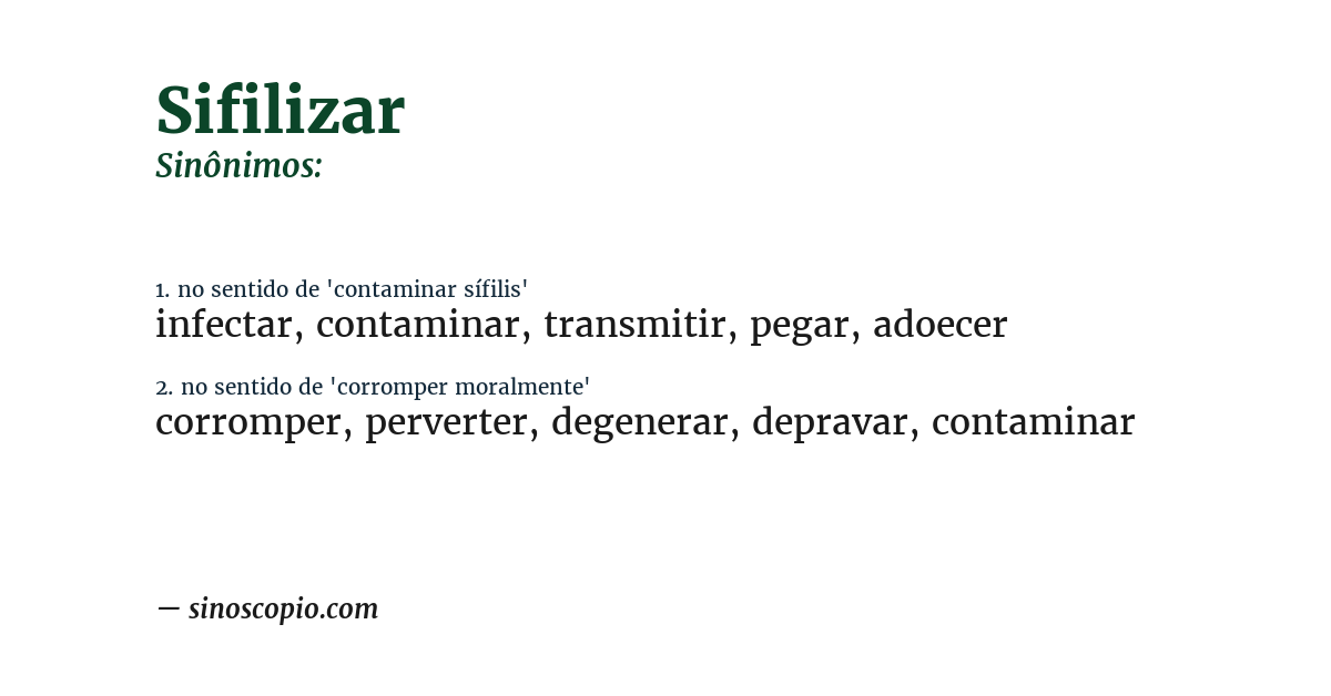 Sinônimo de sifilizar