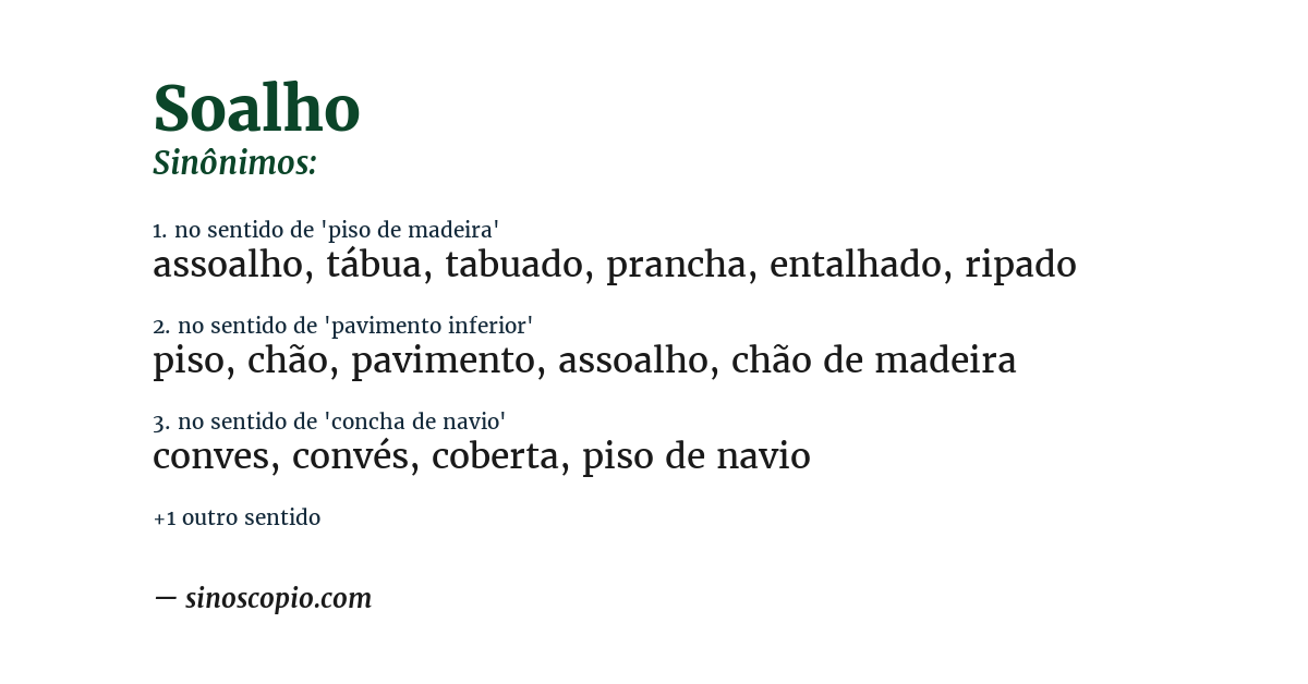 Sinônimo de soalho