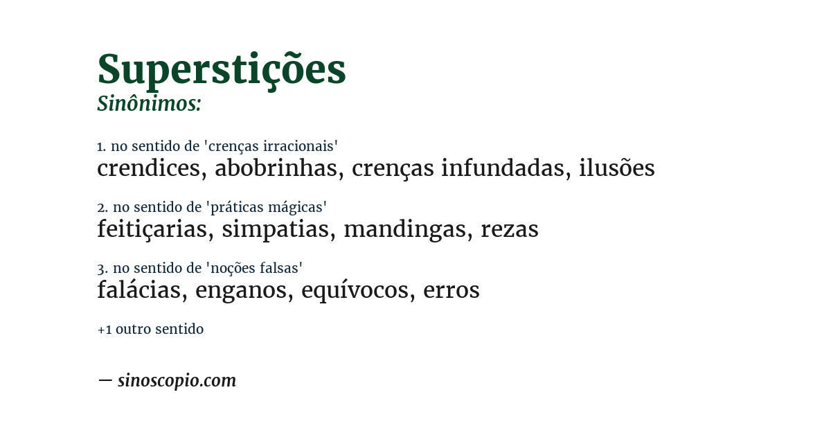 Sinônimo de superstições