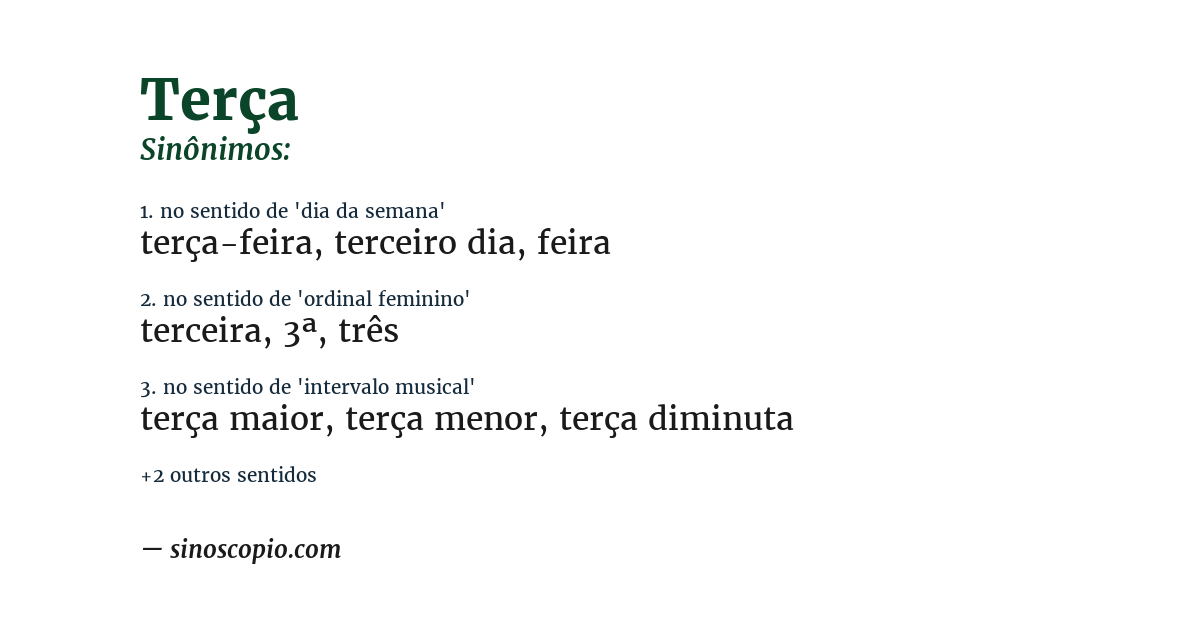Sinônimo de terça