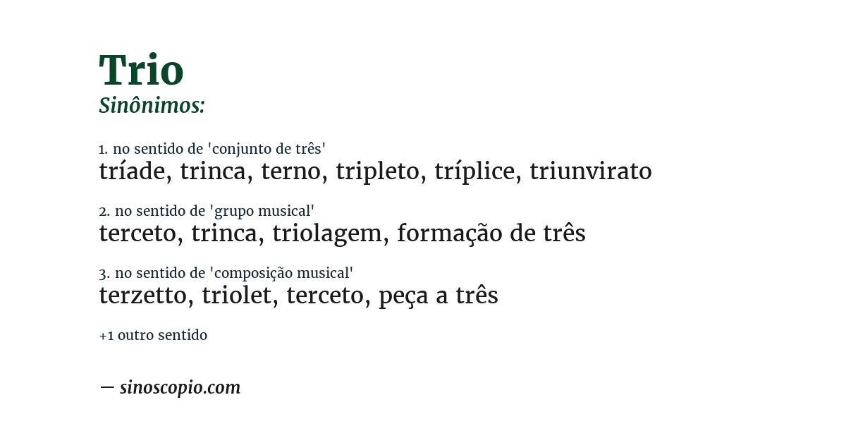 Sinônimo de trio