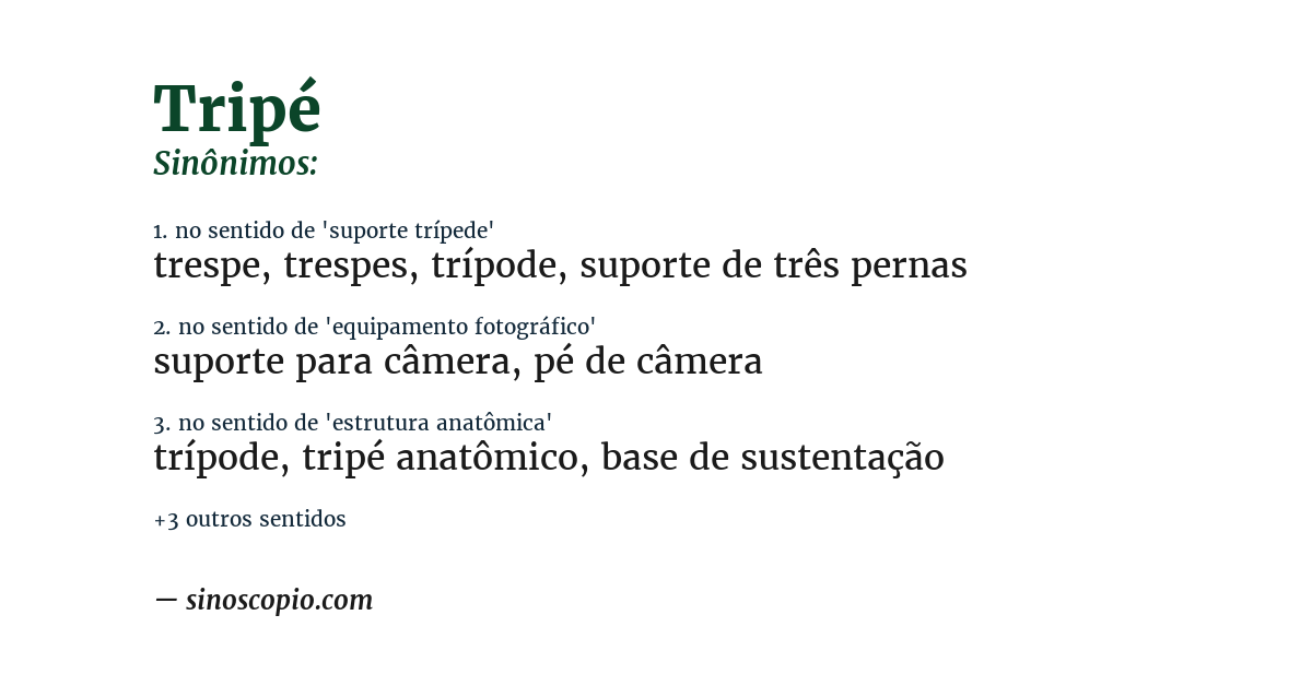 Sinônimo de tripé