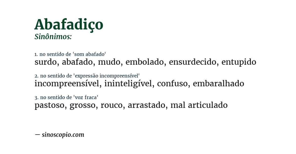 Sinônimo de abafadiço