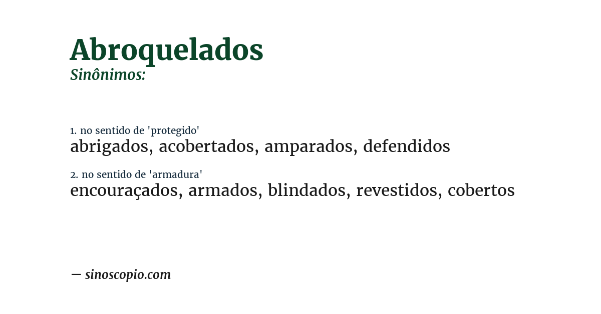 Sinônimo de abroquelados