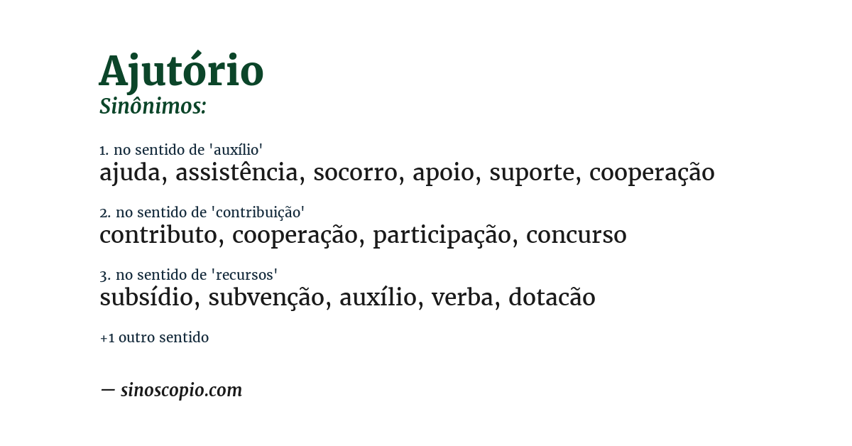 Sinônimo de ajutório