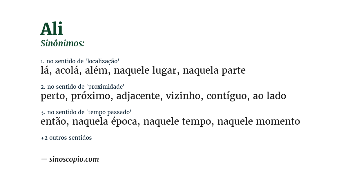 Sinônimo de ali