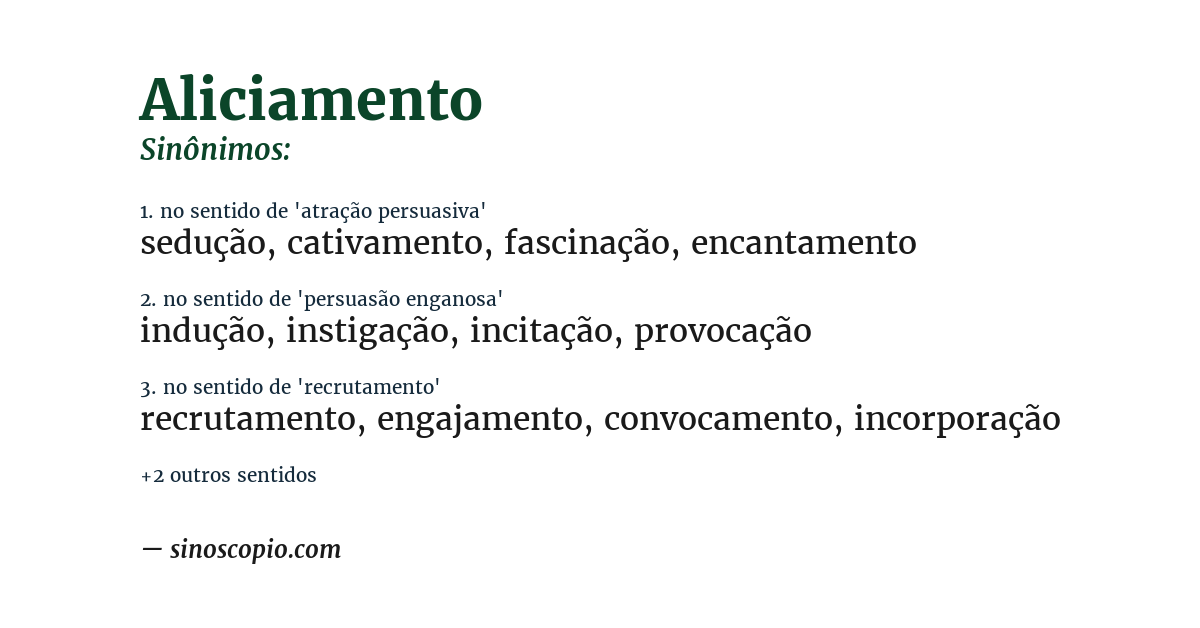 Sinônimo de aliciamento