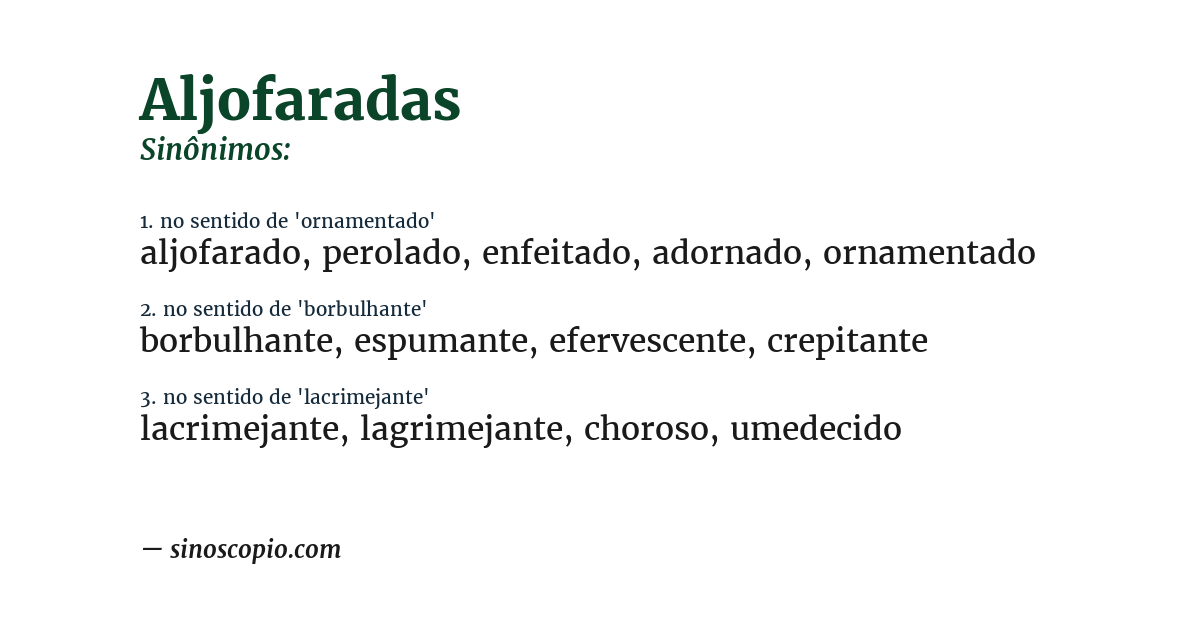 Sinônimo de aljofaradas