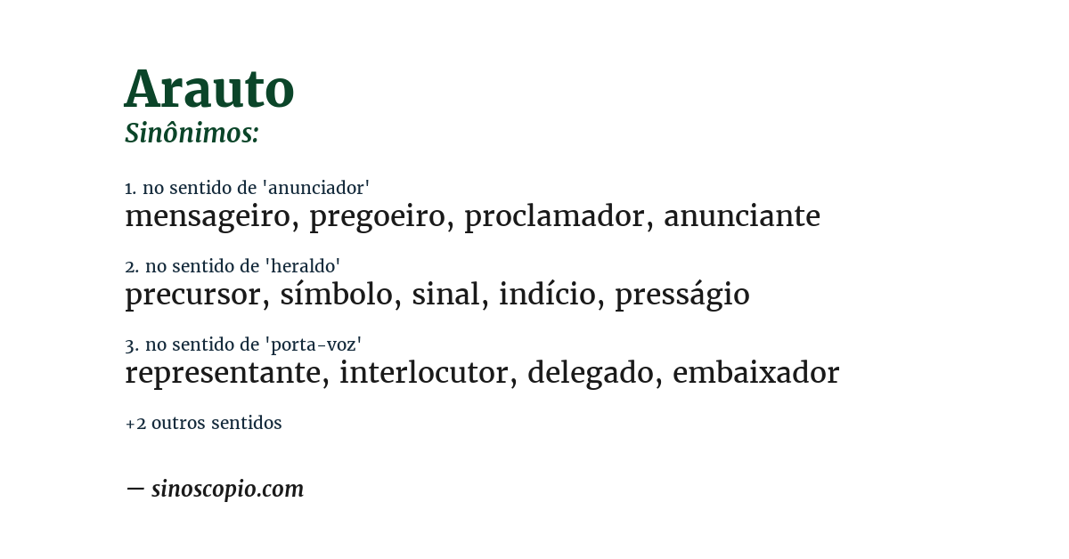 Sinônimo de arauto