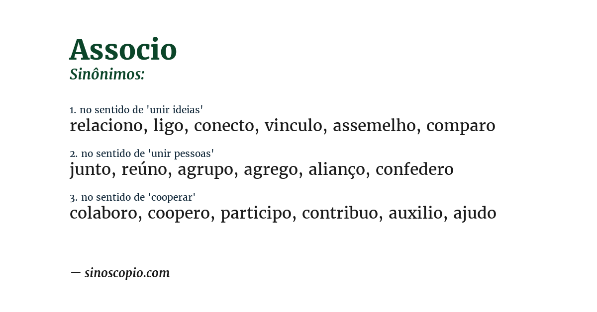 Sinônimo de associo
