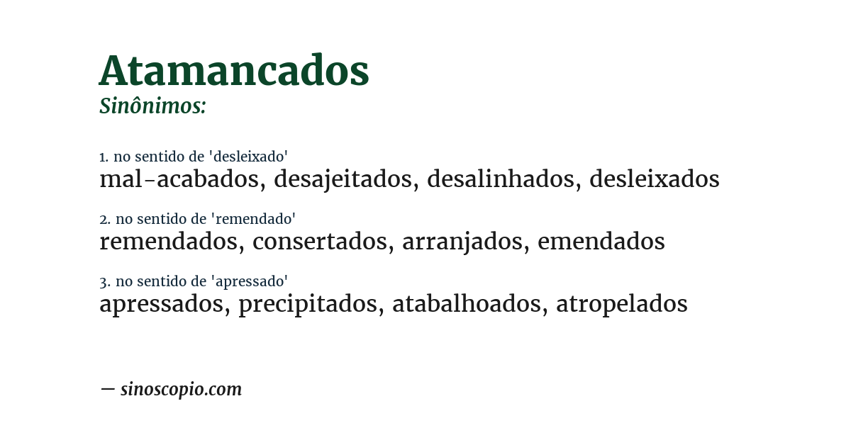 Sinônimo de atamancados