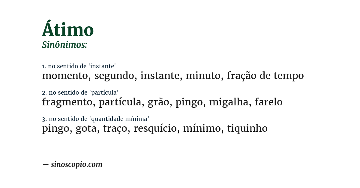 Sinônimo de átimo
