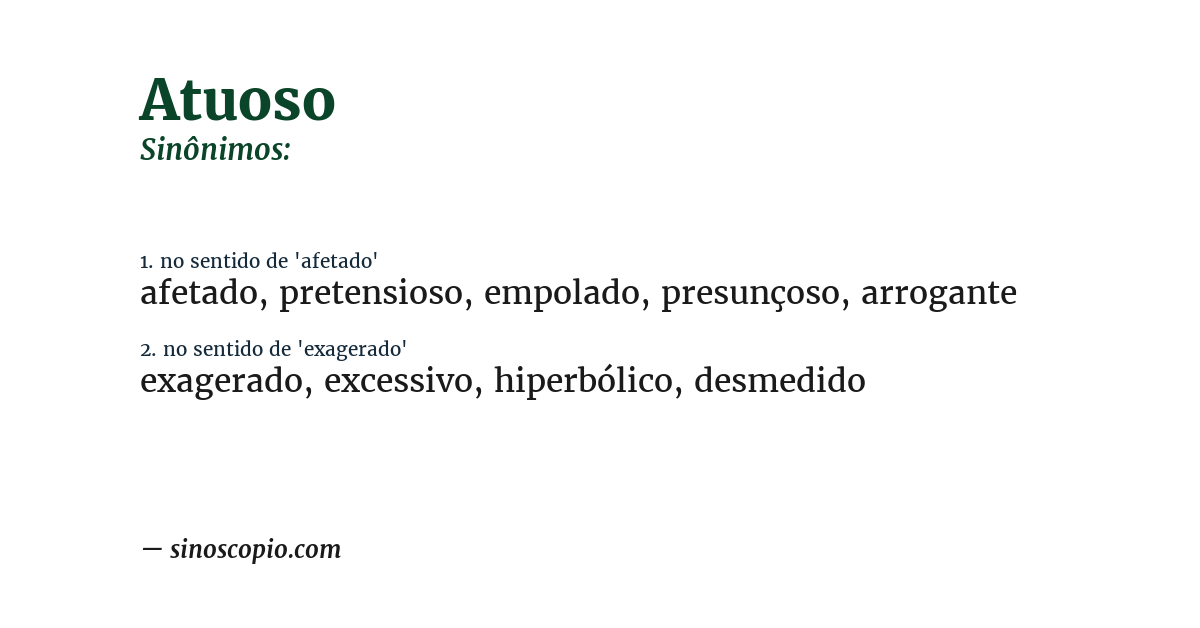 Sinônimo de atuoso