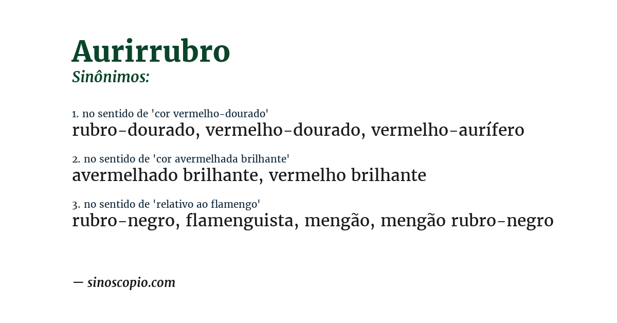 Sinônimo de aurirrubro