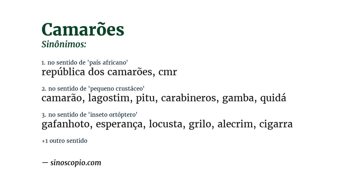 Sinônimo de camarões