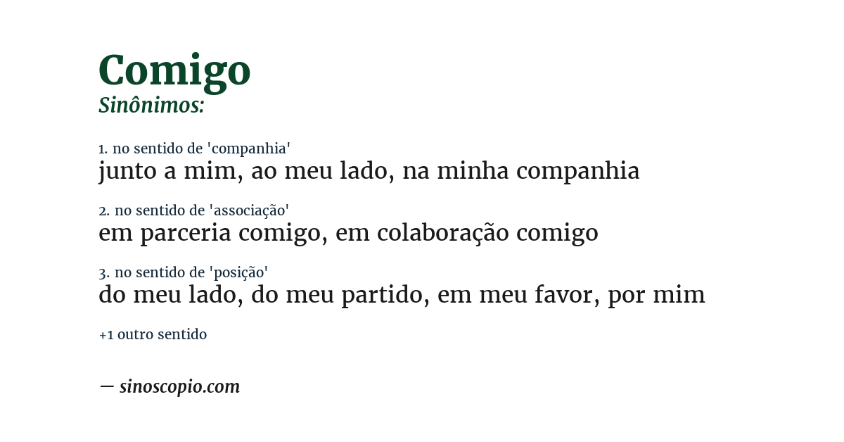 Sinônimo de comigo