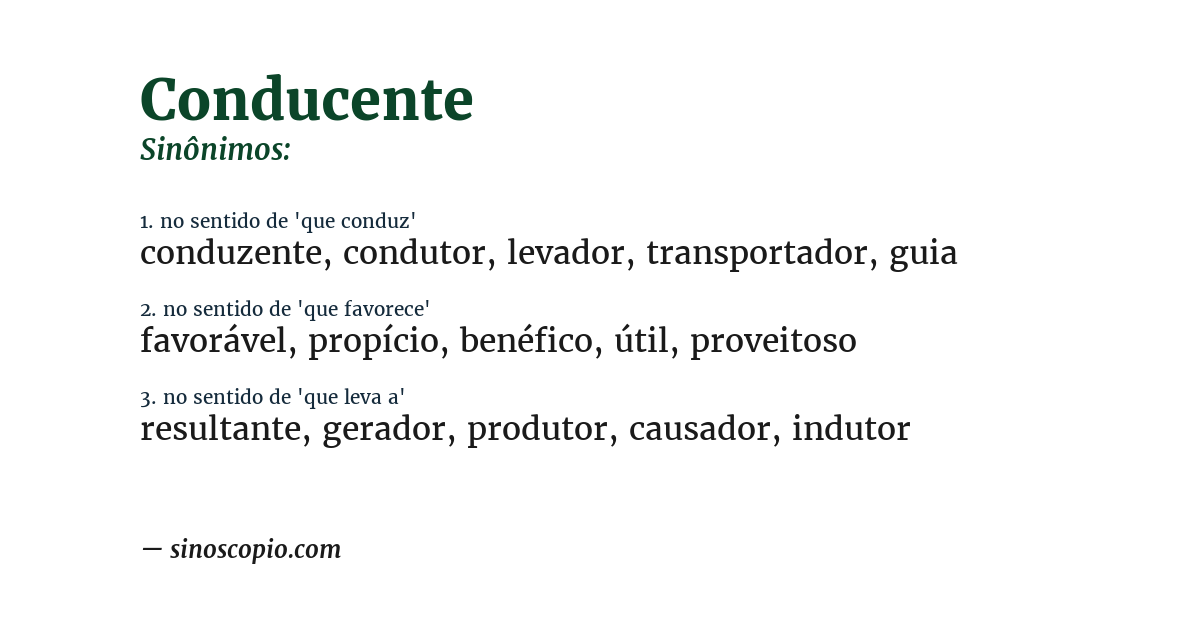 Sinônimo de conducente