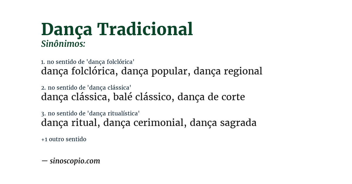 Sinônimo de dança tradicional