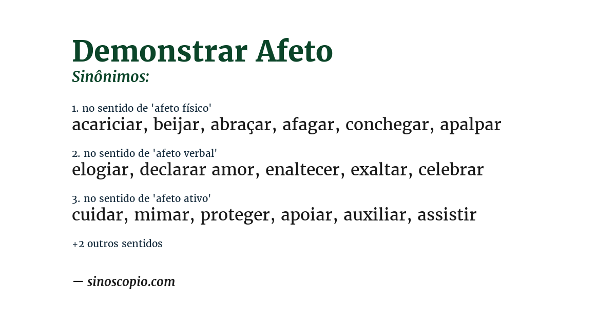 Sinônimo de demonstrar afeto