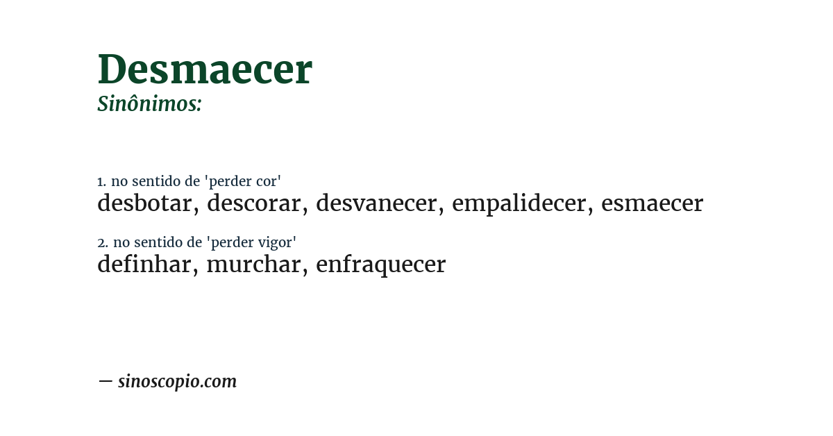 Sinônimo de desmaecer