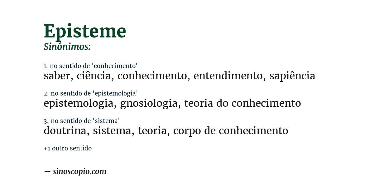 Sinônimo de episteme