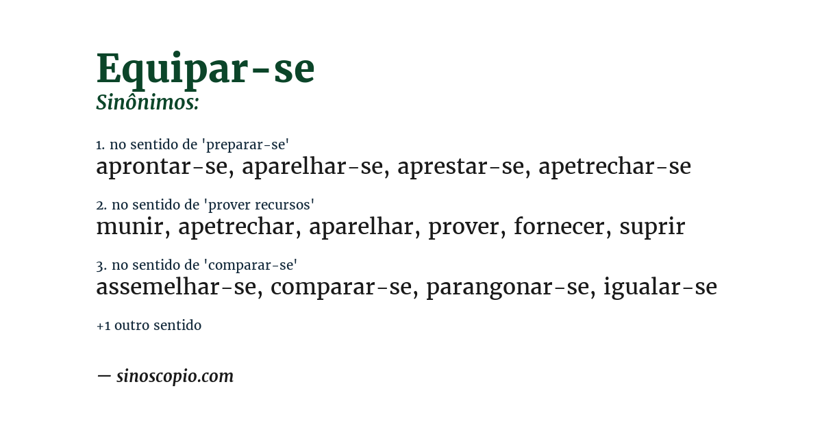 Sinônimo de equipar-se