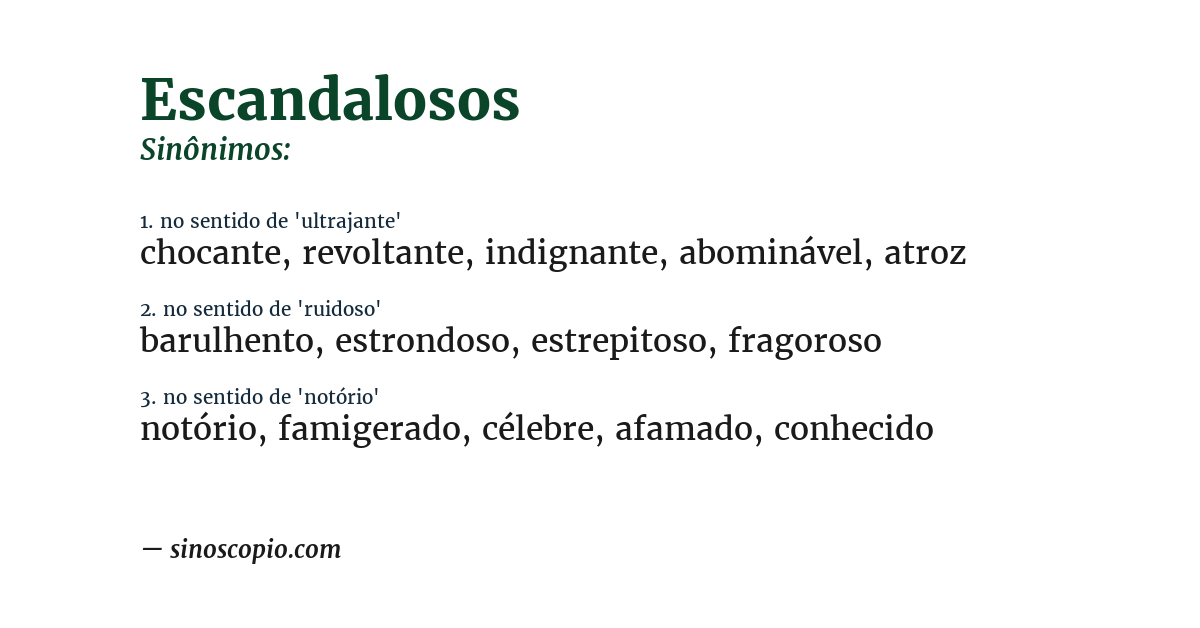 Sinônimo de escandalosos
