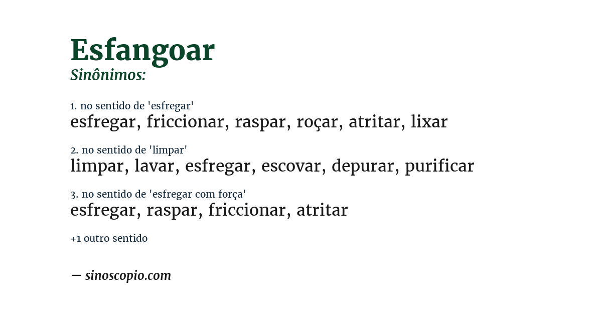 Sinônimo de esfangoar