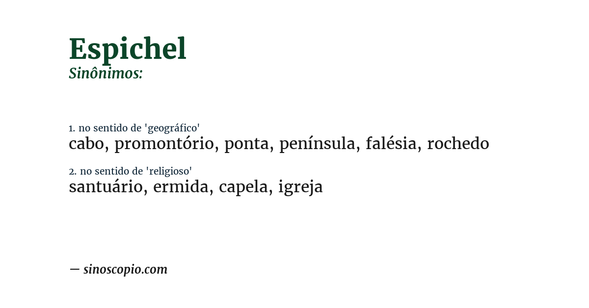 Sinônimo de espichel