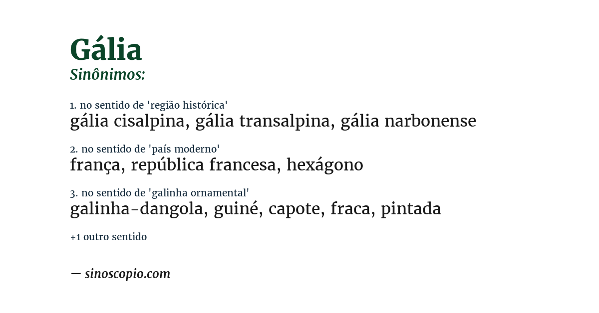 Sinônimo de gália