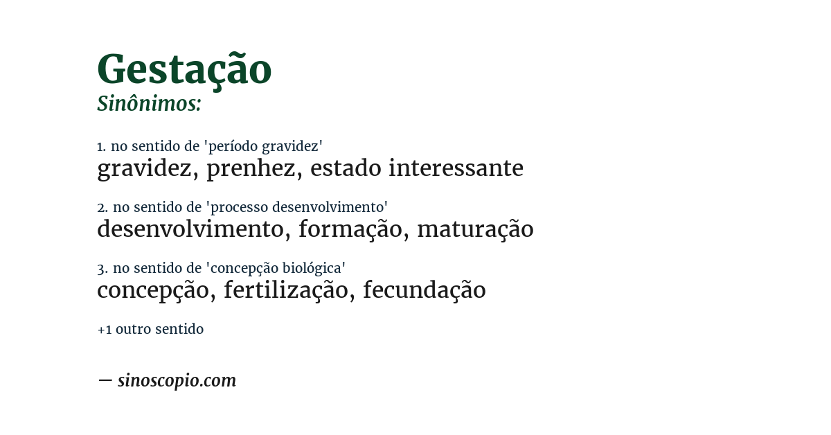 Sinônimo de gestação